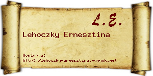 Lehoczky Ernesztina névjegykártya